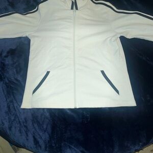 Elegant White Windbreaker with Black Details